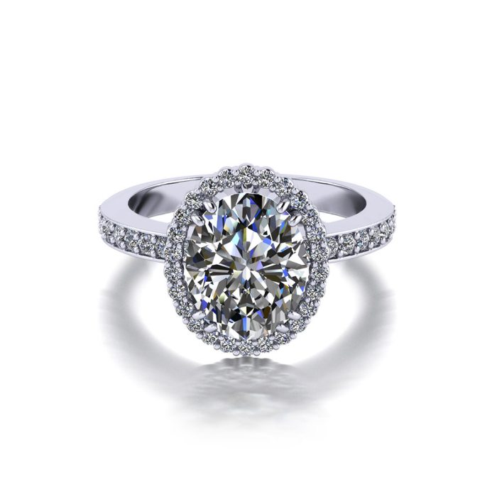 Oval diamond engagement ring