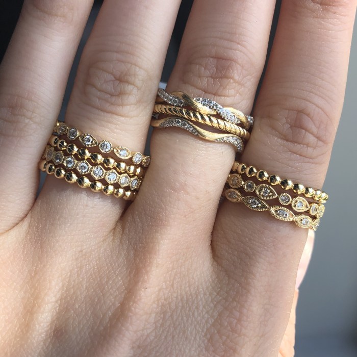Stackable diamond rings