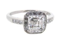 Asscher cut diamond ring